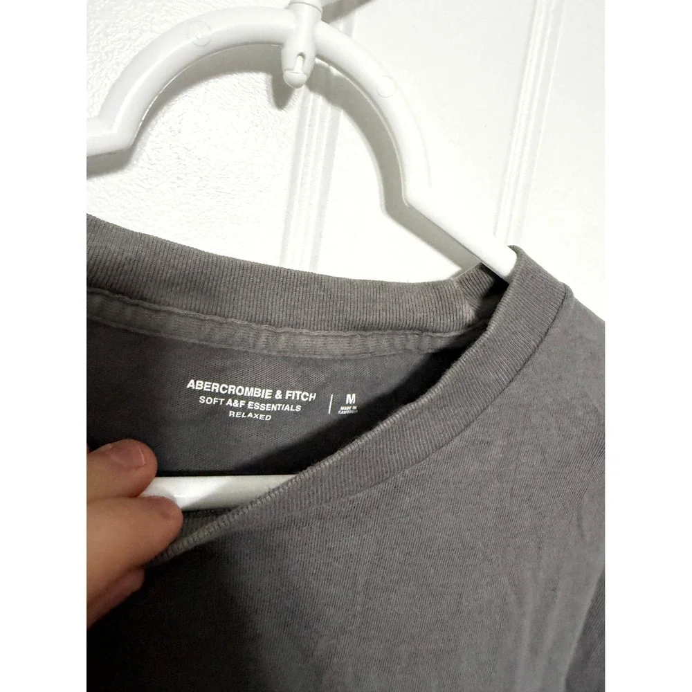 Abercrombie & Fitch T-Shirt Mens Medium Grey Relaxed Soft A&F Essentials Tee